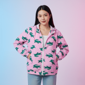 Áo gió nữ 2 lớp P23KW154 Hồng Cá Sấu